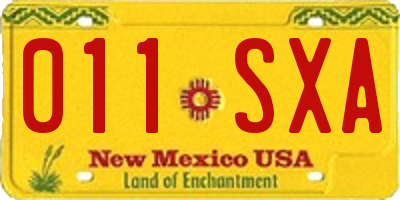 NM license plate 011SXA