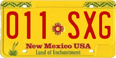 NM license plate 011SXG