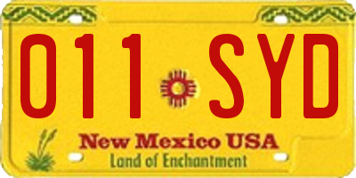 NM license plate 011SYD