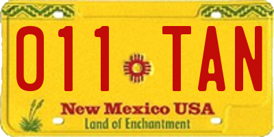NM license plate 011TAN