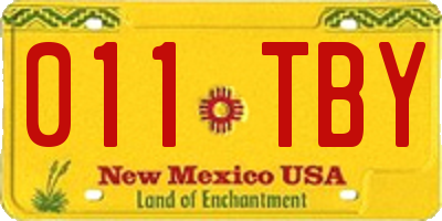 NM license plate 011TBY