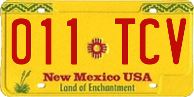 NM license plate 011TCV