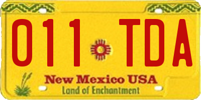 NM license plate 011TDA