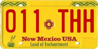 NM license plate 011THH