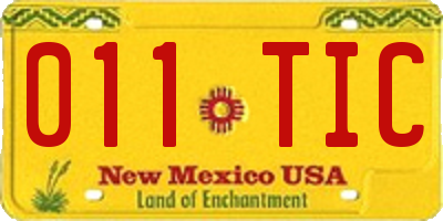 NM license plate 011TIC