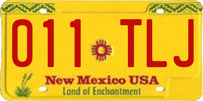 NM license plate 011TLJ