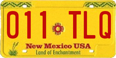NM license plate 011TLQ