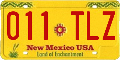NM license plate 011TLZ