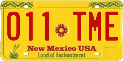 NM license plate 011TME