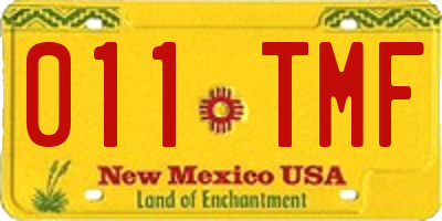 NM license plate 011TMF