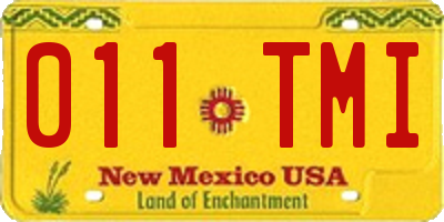 NM license plate 011TMI