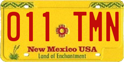 NM license plate 011TMN