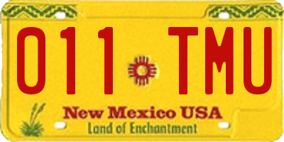 NM license plate 011TMU