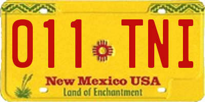 NM license plate 011TNI