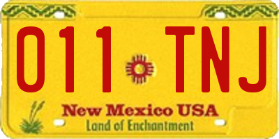 NM license plate 011TNJ