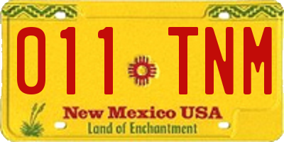 NM license plate 011TNM