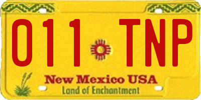 NM license plate 011TNP
