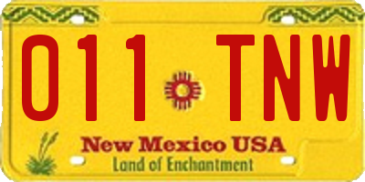 NM license plate 011TNW