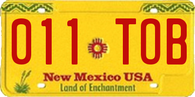 NM license plate 011TOB
