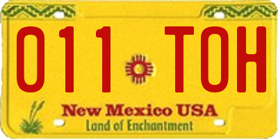 NM license plate 011TOH