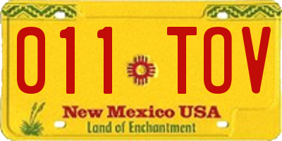 NM license plate 011TOV