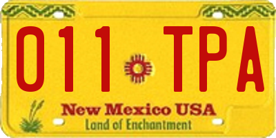 NM license plate 011TPA
