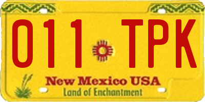 NM license plate 011TPK