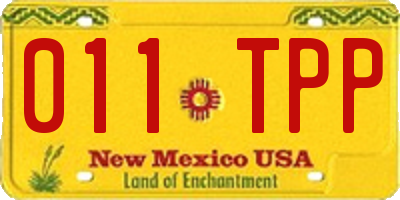 NM license plate 011TPP