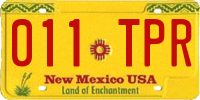 NM license plate 011TPR