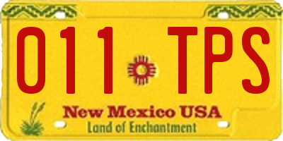 NM license plate 011TPS
