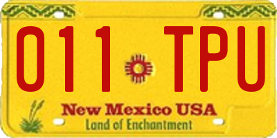 NM license plate 011TPU