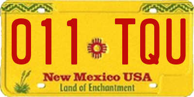 NM license plate 011TQU