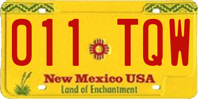 NM license plate 011TQW