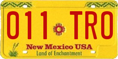 NM license plate 011TRO