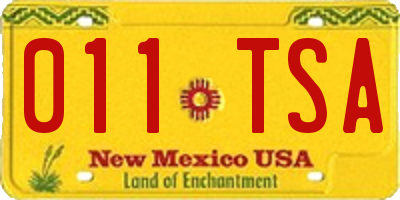 NM license plate 011TSA