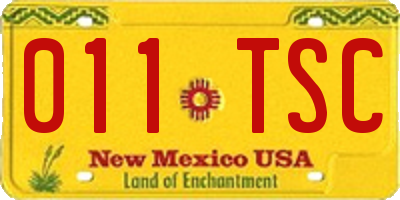 NM license plate 011TSC