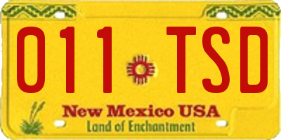 NM license plate 011TSD