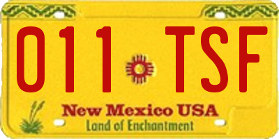 NM license plate 011TSF