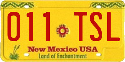 NM license plate 011TSL