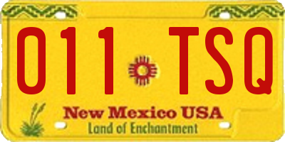 NM license plate 011TSQ