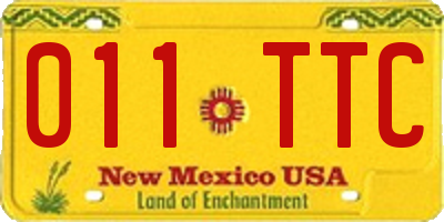 NM license plate 011TTC