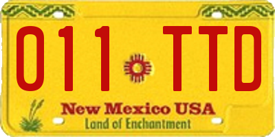 NM license plate 011TTD