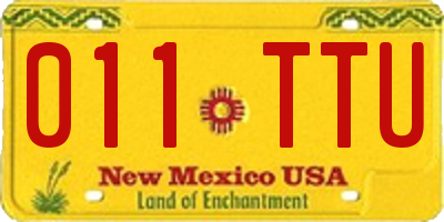NM license plate 011TTU
