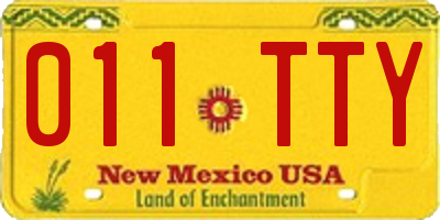 NM license plate 011TTY