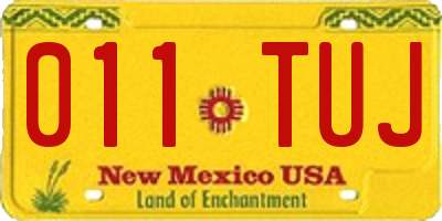 NM license plate 011TUJ