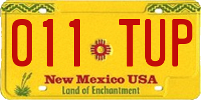 NM license plate 011TUP