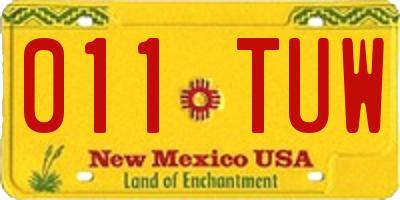 NM license plate 011TUW