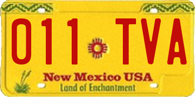NM license plate 011TVA