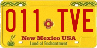 NM license plate 011TVE