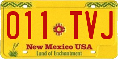 NM license plate 011TVJ